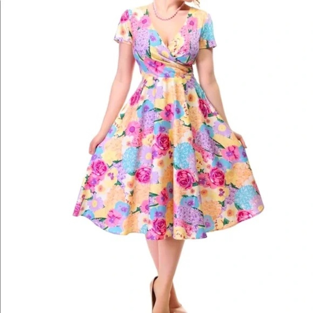 Collectif Vintage Spring Floral Dress UK12